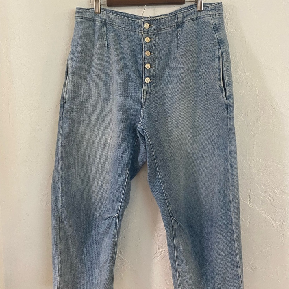 We The Free Osaka Mid Rise Barrel Leg Cropped Jeans Size 31